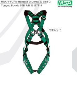 MSA V-FORM Harness w Dorsal & Side D, Tongue Buckle STD P/N 10197215